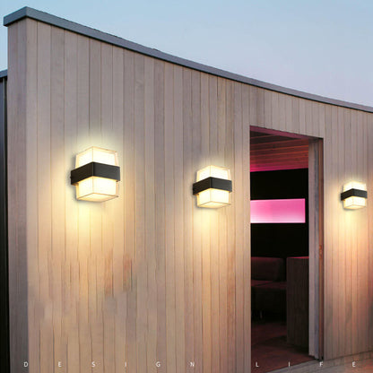 Waterproof Square LED 1-Light Outdoor Wall Sconce Lamps