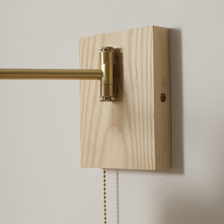 Walnut Japanese Style Adjustable LED Wall Sconce Lamp