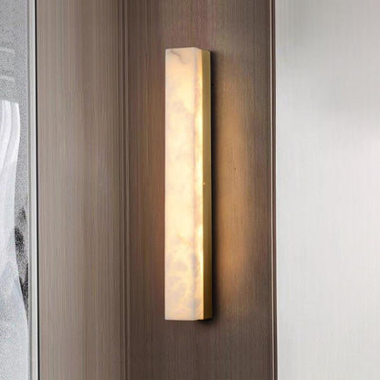 Modern Minimalist Strip Copper Marble LED Wall Sconce Lamp