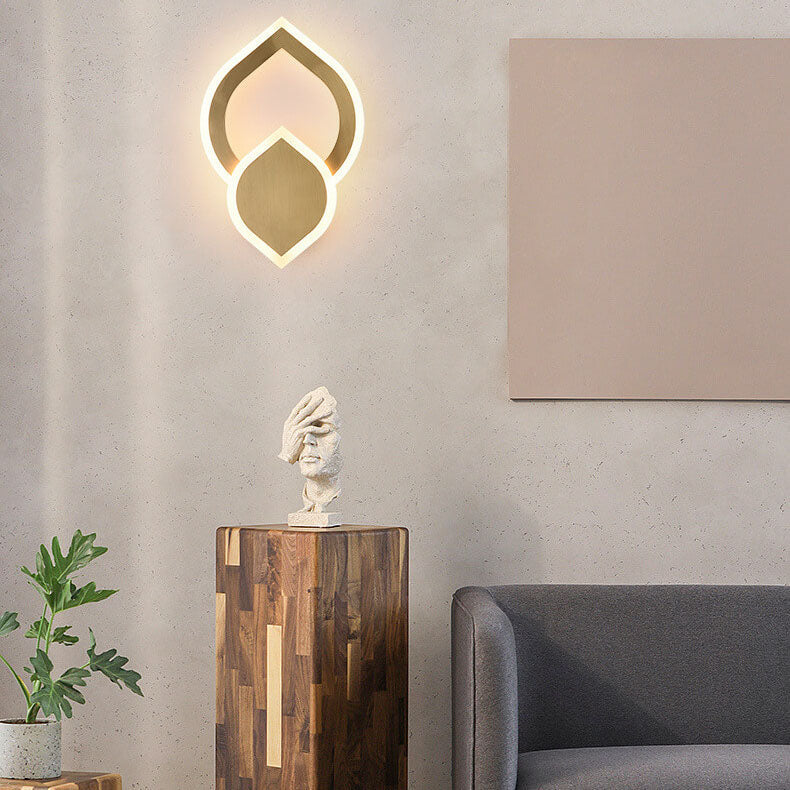 1-Light Leaf Shape 3 Color Changeable LED Wall Sconce Lamp
