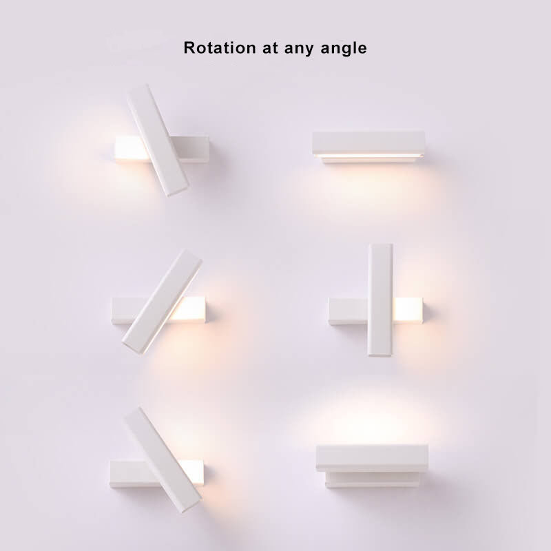 Simple Metal Linear Rotating 1-Light LED Wall Sconce Lamp