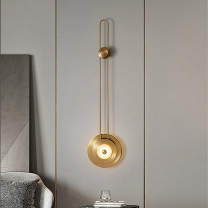 Jade Iron Gold Finish Round Frame LED Wall Sconce Lamp