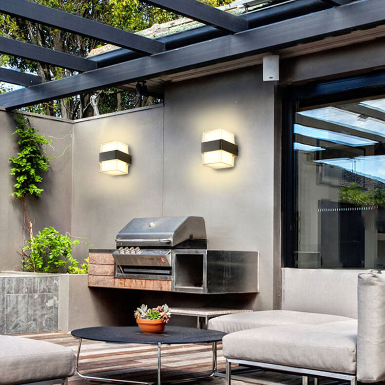 Waterproof Square LED 1-Light Outdoor Wall Sconce Lamps