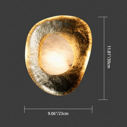 Traditional Round Copper Marble LED Wall Sconce Lamp