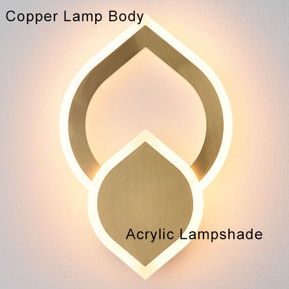 1-Light Leaf Shape 3 Color Changeable LED Wall Sconce Lamp