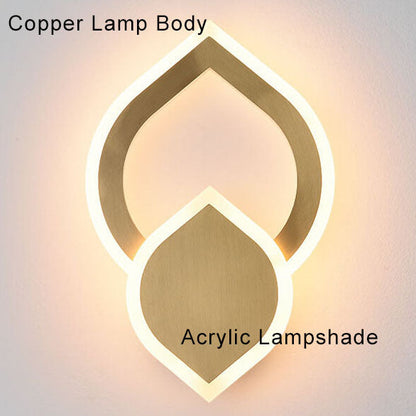 1-Light Leaf Shape 3 Color Changeable LED Wall Sconce Lamp