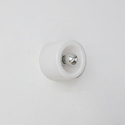 Light Cylindrical Iron Glass 1-Light Wall Sconce Lamp