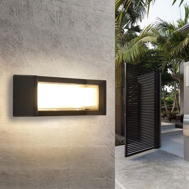 Waterproof Rectangular LED 1-Light Outdoor Wall Sconce Lamp