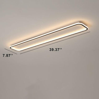 Minimalist 1-Light Linear Acrylic 3 Color Changeable LED Flush Mount Lighting