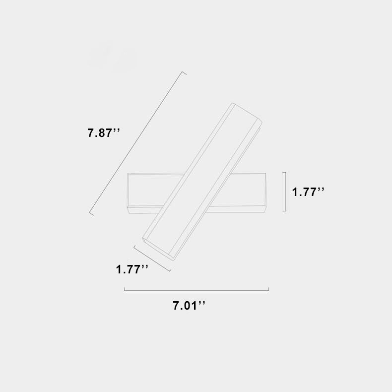 Simple Metal Linear Rotating 1-Light LED Wall Sconce Lamp