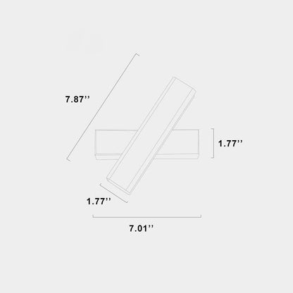 Simple Metal Linear Rotating 1-Light LED Wall Sconce Lamp