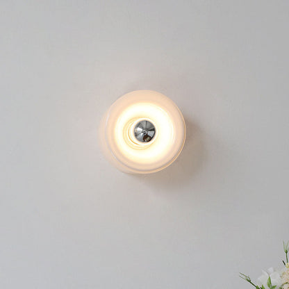 Light Cylindrical Iron Glass 1-Light Wall Sconce Lamp