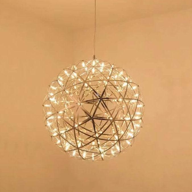 Contemporary Creative Globe Iron 12 Light LED Firework Pendant Light For Living Room
