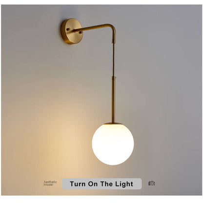 Modern Glass Ball 1-Light Globe Sconce Lamp