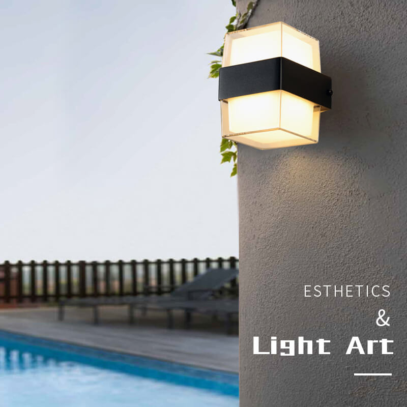Waterproof Square LED 1-Light Outdoor Wall Sconce Lamps
