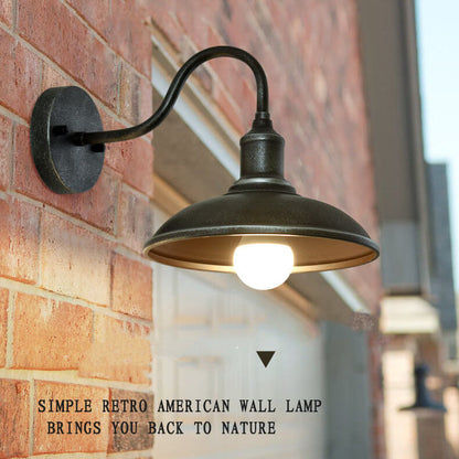 Traditional Iron 1-Light Dome Outdoor Wall Sconce Lamp