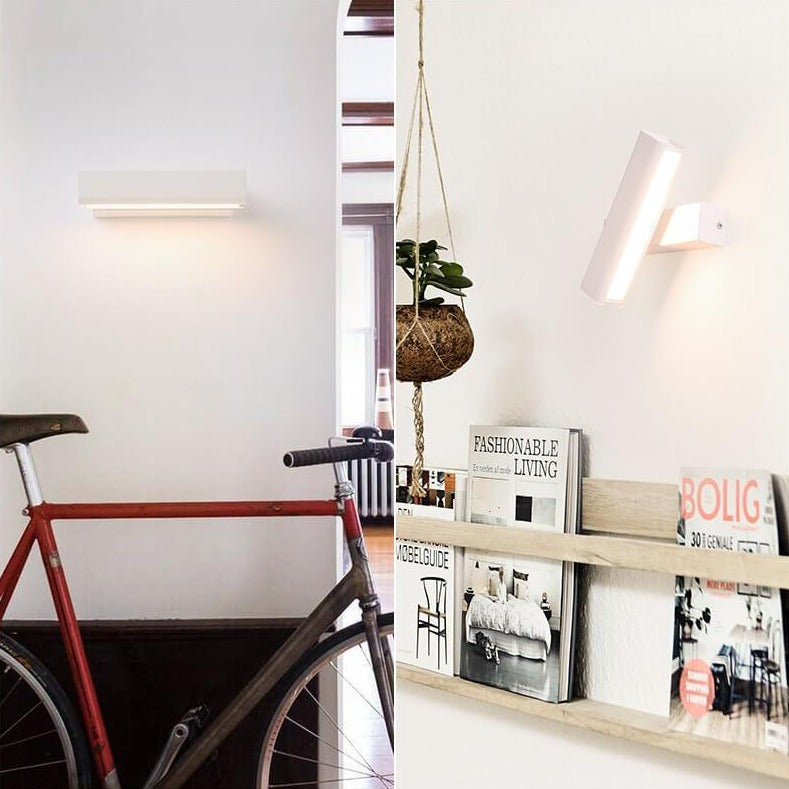Simple Metal Linear Rotating 1-Light LED Wall Sconce Lamp
