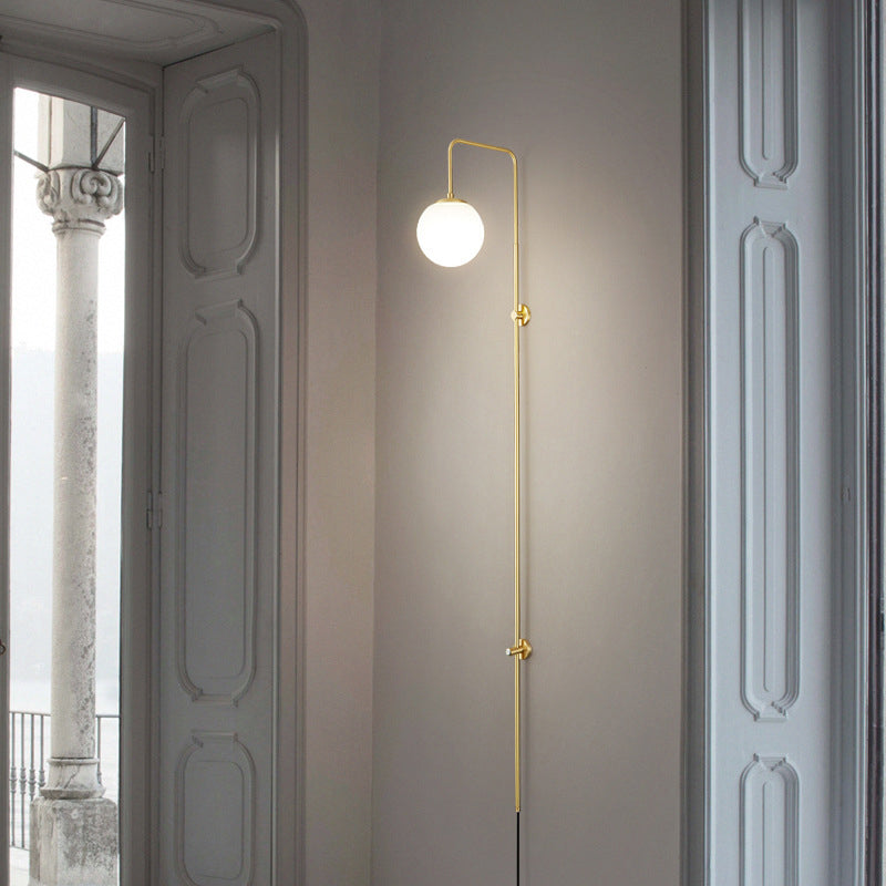 Simplicity Full Copper Long Bar 1-Light Wall Sconce Lamp