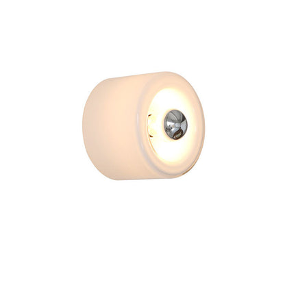 Light Cylindrical Iron Glass 1-Light Wall Sconce Lamp