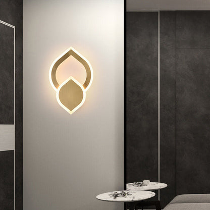 1-Light Leaf Shape 3 Color Changeable LED Wall Sconce Lamp