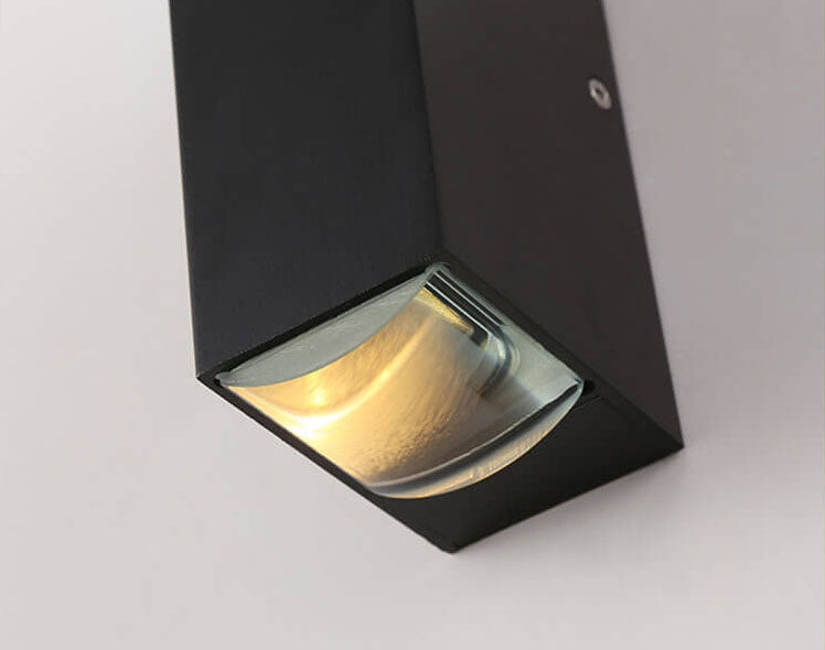 Modern Aluminum Lens Outdoor Patio Double-headed LED Wall Sconce Lamp