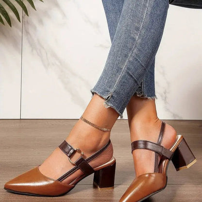 Slingback Block Heels with Cushioned Footbed