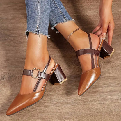 Slingback Block Heels with Cushioned Footbed
