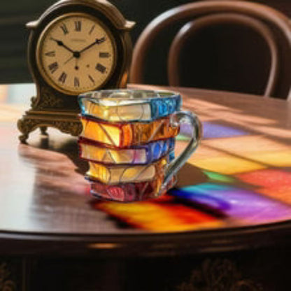 3D Book Glass Mug, 12oz Borosilicate