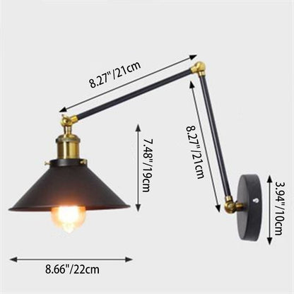 Wrought Rocker Telescopic Folding 1-Light Wall Sconce Lamp