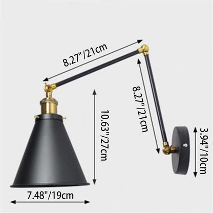 Wrought Rocker Telescopic Folding 1-Light Wall Sconce Lamp
