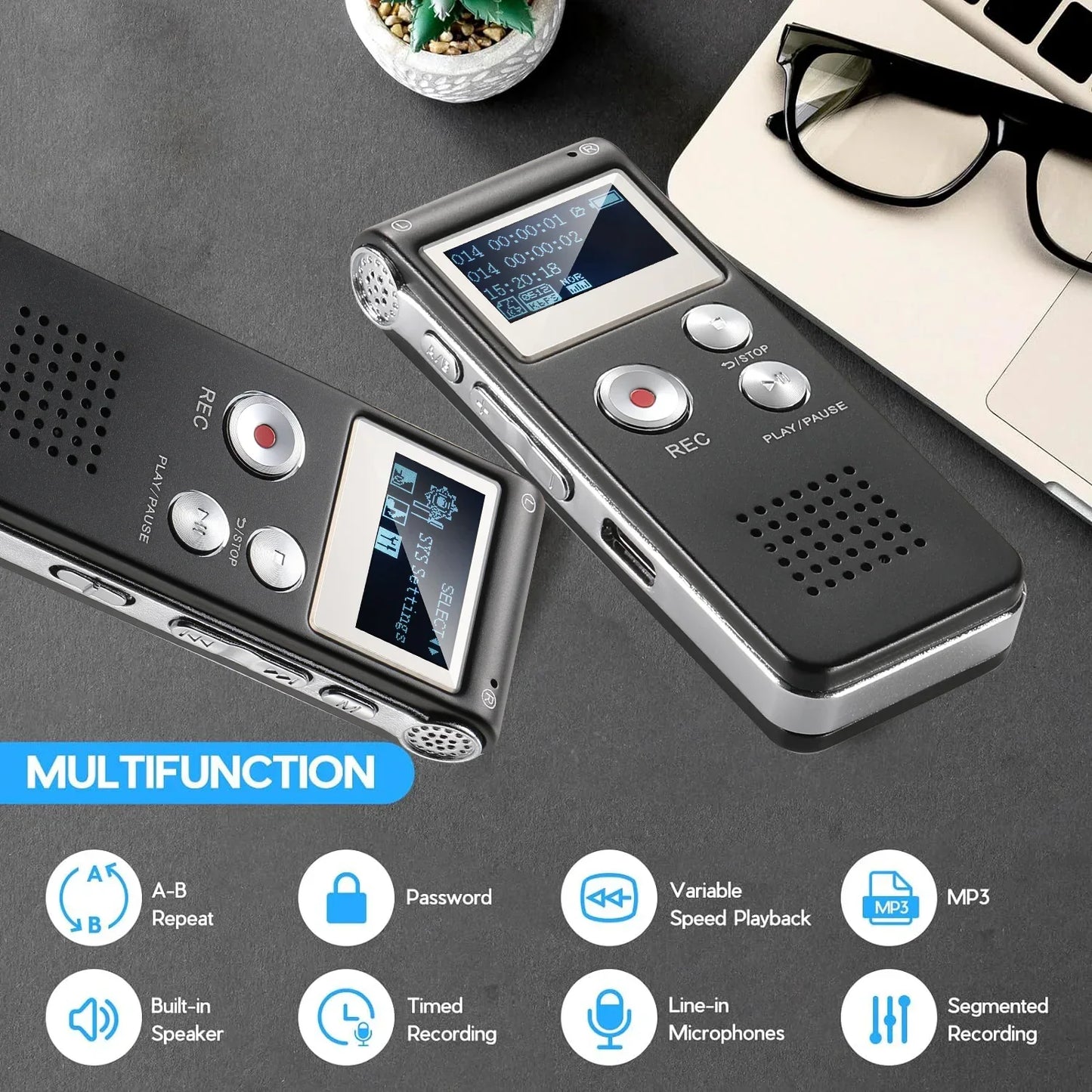 Portable Audio Recorder with WAV Playback