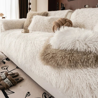 Stretch Faux Lambswool Sofa Cover