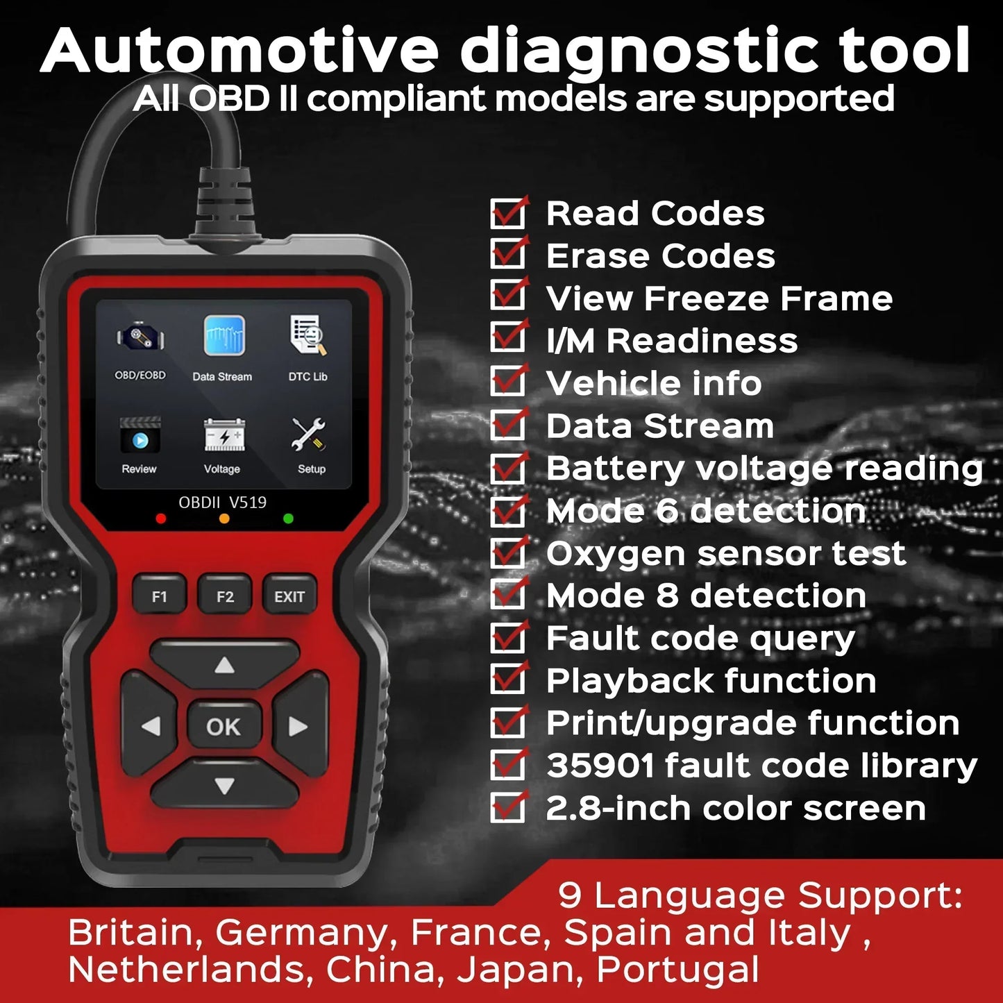 OBD2 Diagnostic Code Reader with Live Data