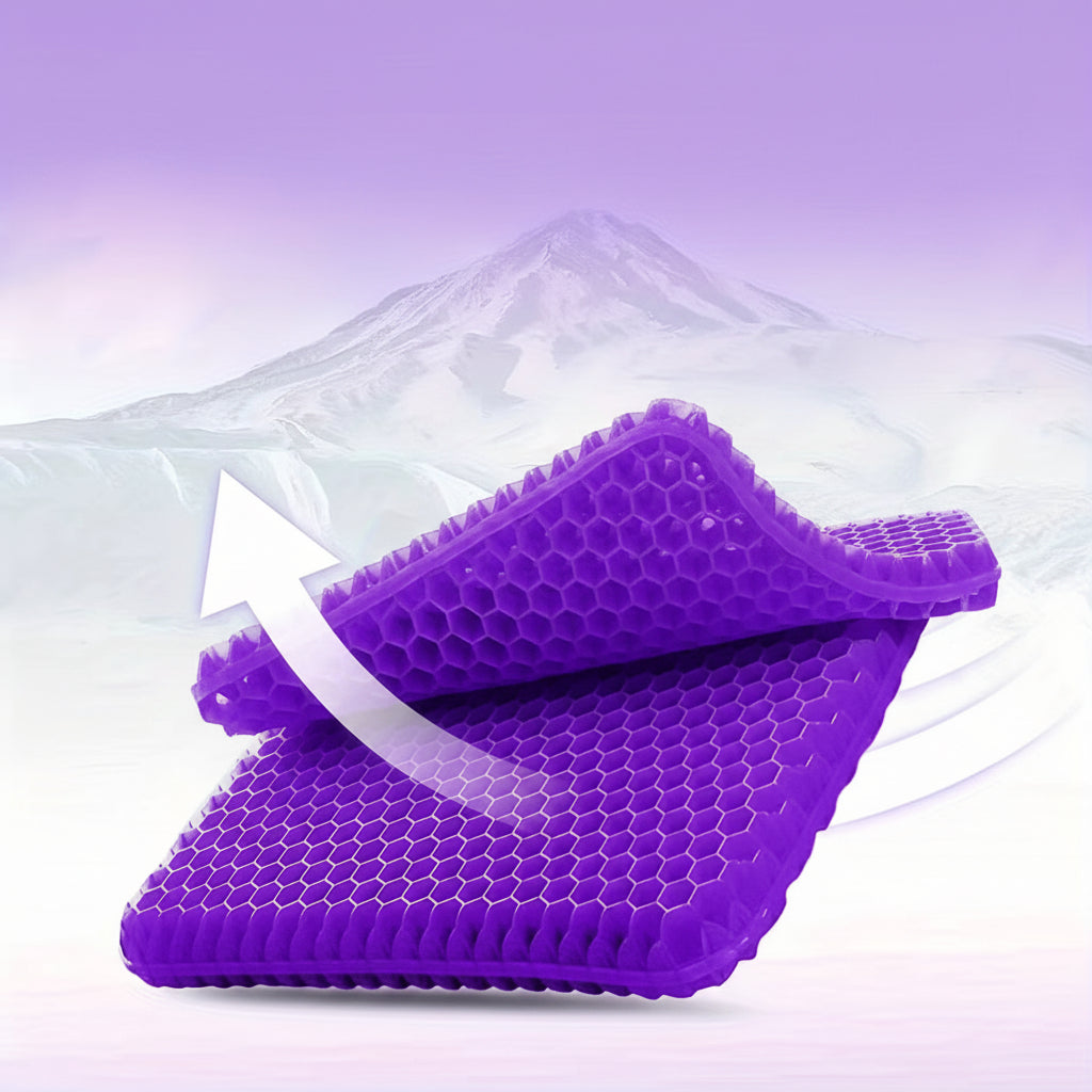 Gel Seat Cushion with Honeycomb Grid & Mesh Cover