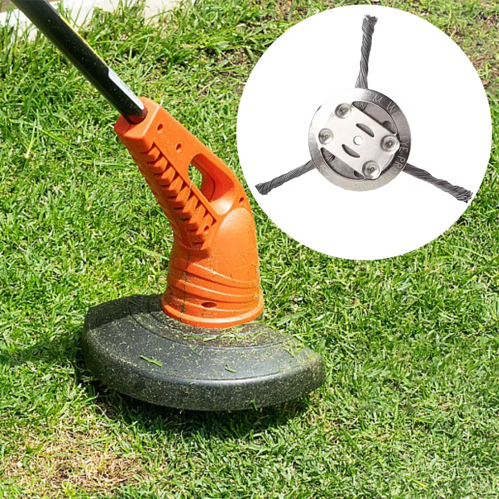 Wire Brush Trimmer Head for Weed & Rust Removal