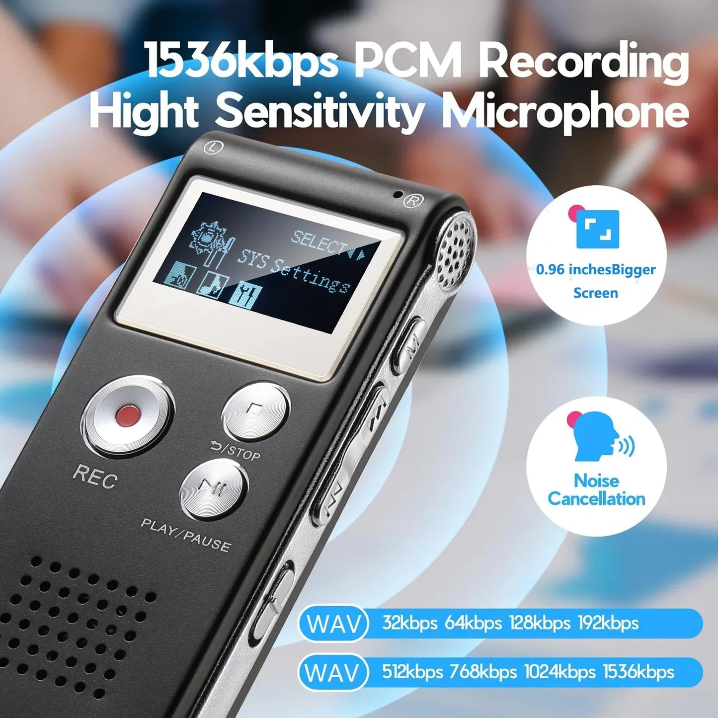 Portable Audio Recorder with WAV Playback