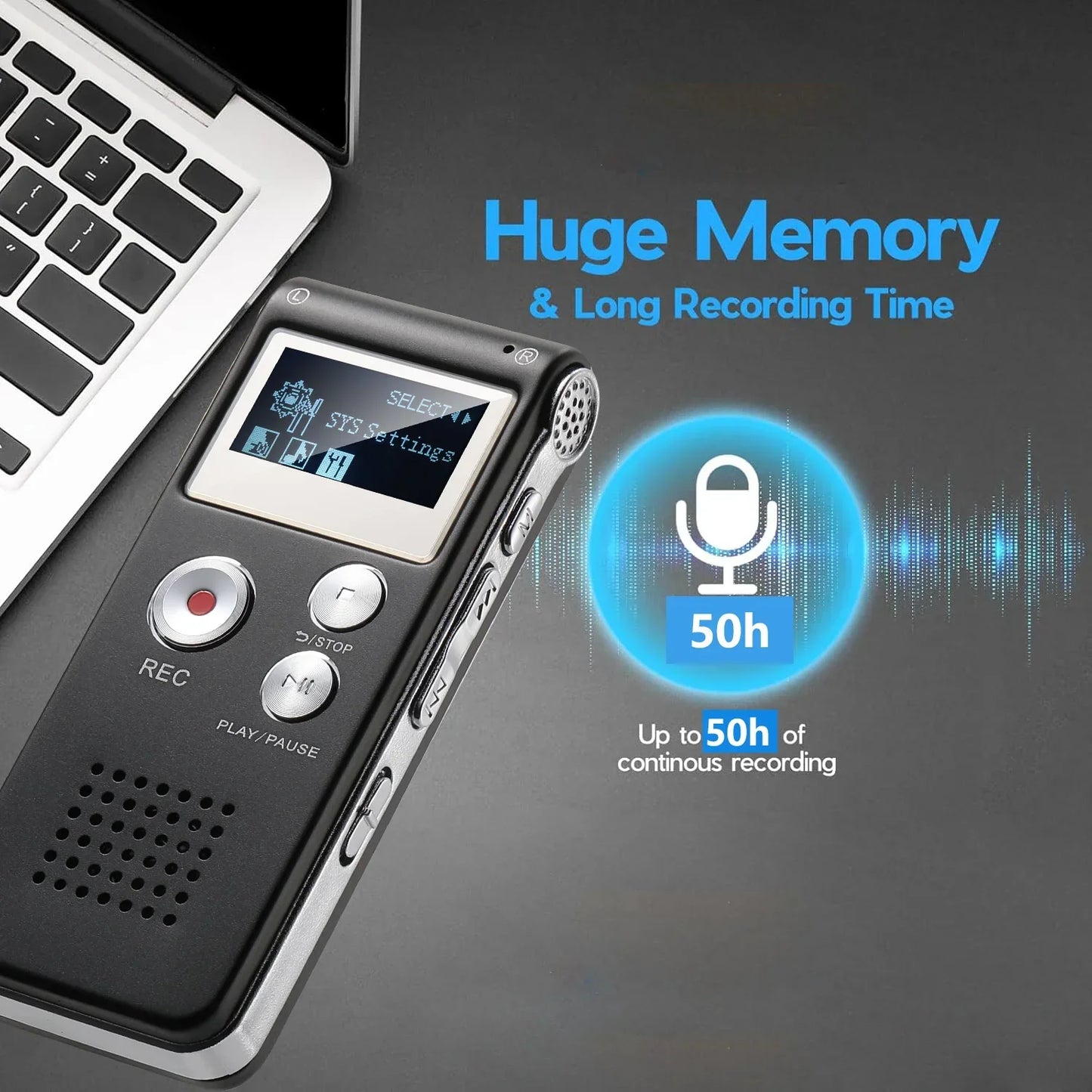 Portable Audio Recorder with WAV Playback