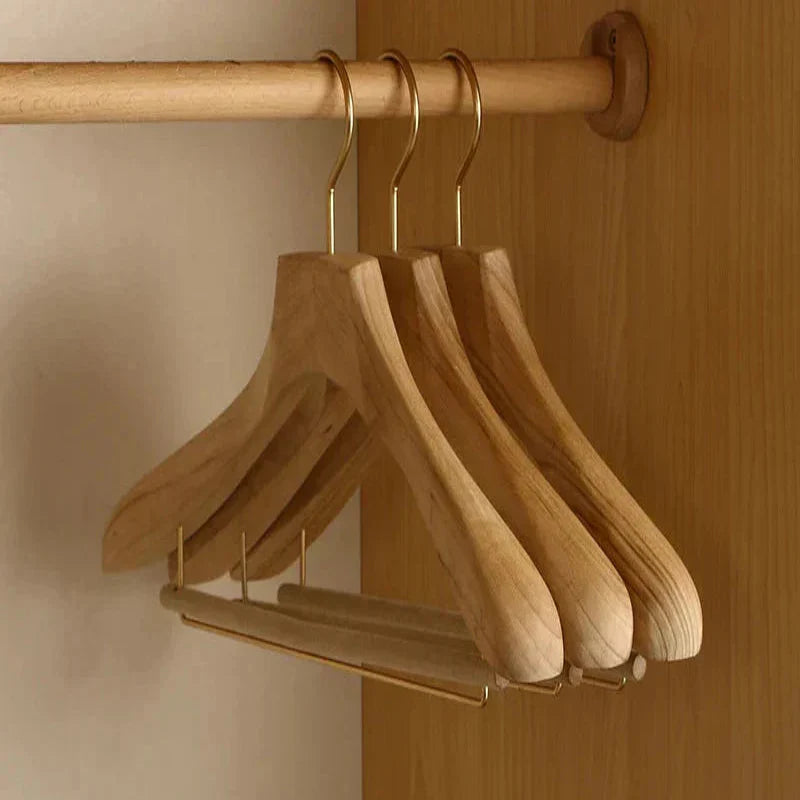 Wide Shoulder Camphor Wood Hangers, Set of 2
