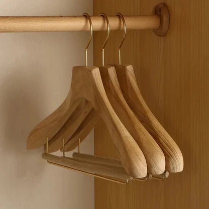 Wide Shoulder Camphor Wood Hangers, Set of 2