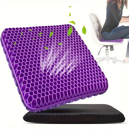 Gel Seat Cushion with Honeycomb Grid & Mesh Cover
