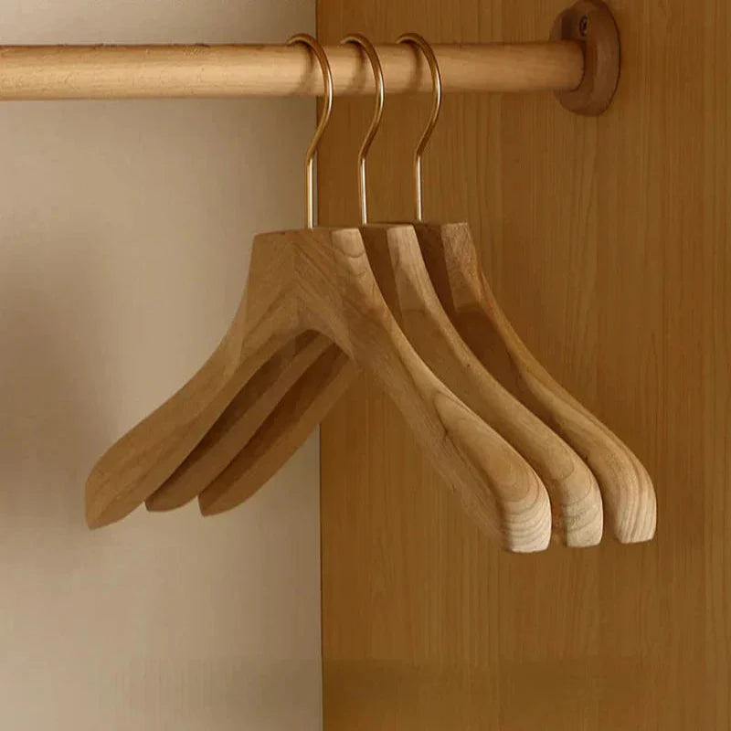 Wide Shoulder Camphor Wood Hangers, Set of 2