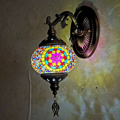 European Exotic Cracked Glass 1-Light Wall Sconce Lamp