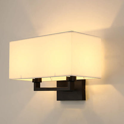 Solid Rectangular Iron Fabric 1-Light Wall Sconce Lamp