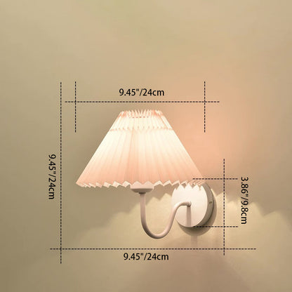 Mushroom Curved Rod Iron Fabric 1-Light Wall Sconce Lamp