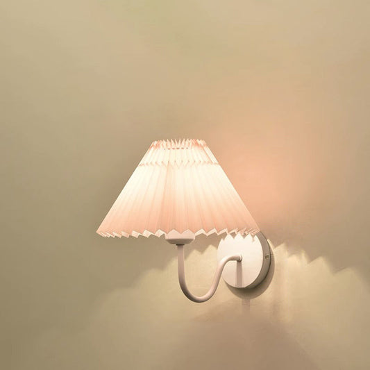 Mushroom Curved Rod Iron Fabric 1-Light Wall Sconce Lamp