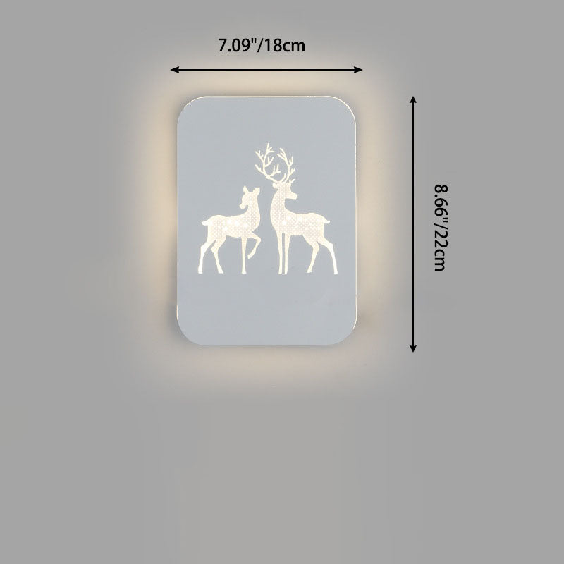 Acrylic Aluminum Iron Deer Ginkgo LED Wall Sconce Lamp