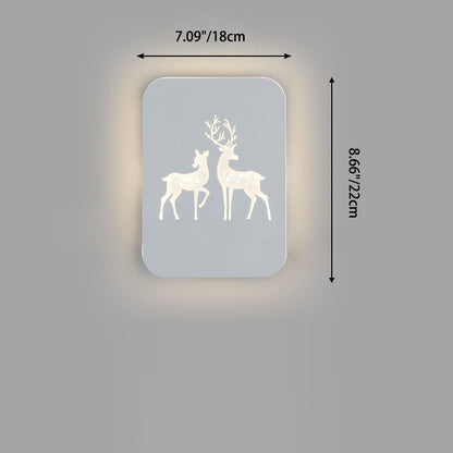 Acrylic Aluminum Iron Deer Ginkgo LED Wall Sconce Lamp