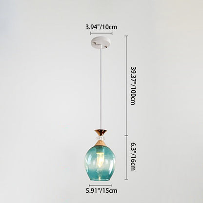 Contemporary Nordic Gradient Glass Hardware Orb 1/3 Light Island Light Chandelier for Living Room