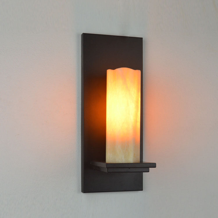 Industrial Vintage Iron Marble 1-Light Wall Sconce Lamp