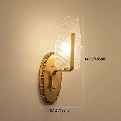 Copper Glass Leave Banana Leaf 1/2 Light Wall Sconce Lamp